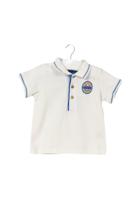 A White Short Sleeve Polos from Sergent Major in size 3-6M for boy. (Front View)