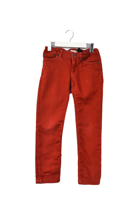 A Red Jeans from Bonpoint in size 6T for girl. (Front View)
