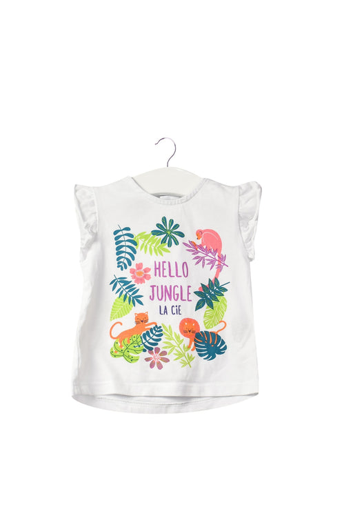 A White Sleeveless from La Compagnie des Petits in size 3-6M for girl. (Front View)