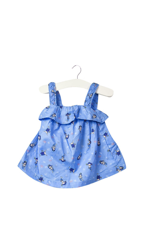 A Blue Sleeveless from null in size 3-6M for girl. (Front View)