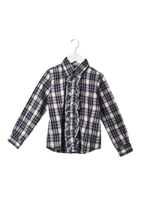 A Blue Long Sleeve Tops from Il Gufo in size 6T for girl. (Front View)