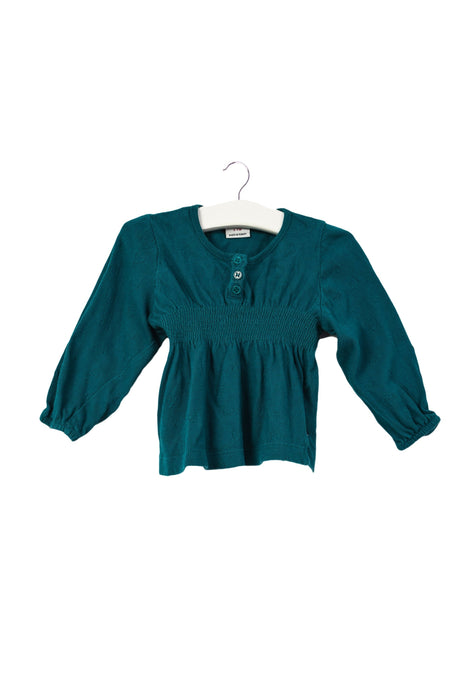 A Green Long Sleeve Tops from Polarn O. Pyret in size 6-12M for girl. (Front View)