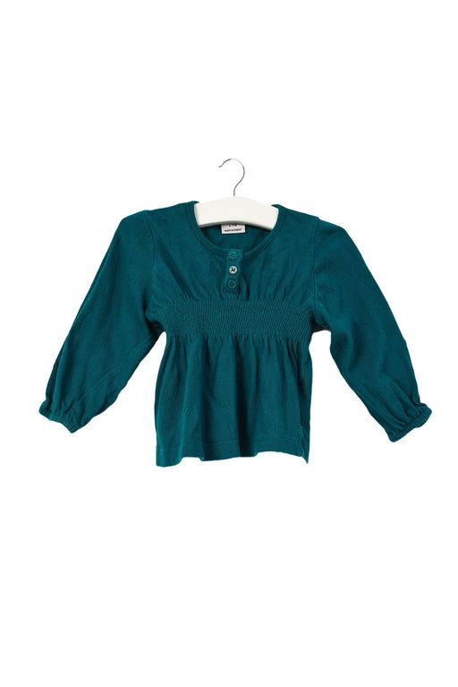 A Green Long Sleeve Tops from Polarn O. Pyret in size 6-12M for girl. (Front View)