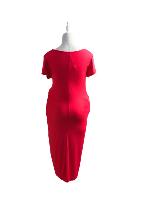 A Pink Short Sleeve Dresses from Mayarya in size S for maternity. (Back View)