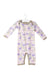 A Purple Long Sleeve Jumpsuits from Apple Park in size 3-6M for girl. (Front View)