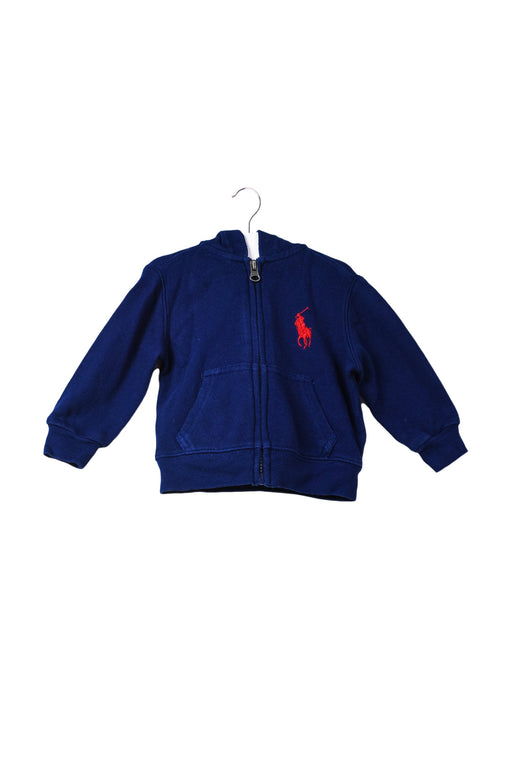 A Blue Zippered Sweatshirts from Ralph Lauren in size 6-12M for boy. (Front View)