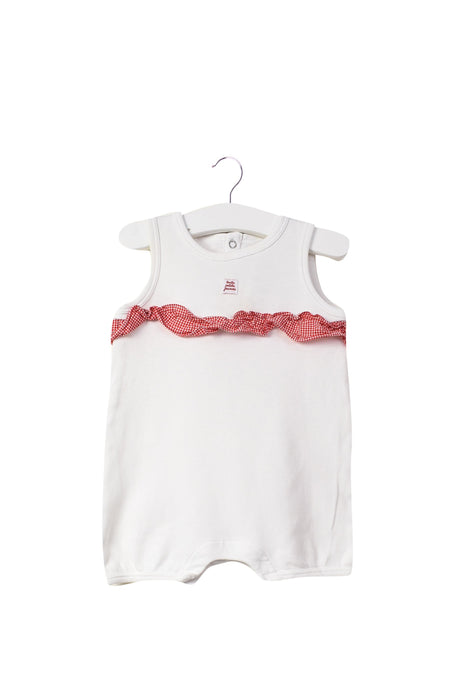 A Red Sleeveless Rompers from Armani in size 3-6M for girl. (Front View)