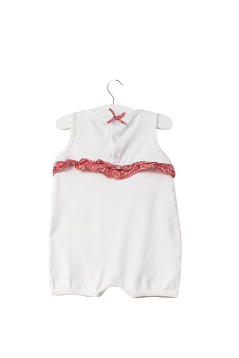 A Red Sleeveless Rompers from Armani in size 3-6M for girl. (Back View)