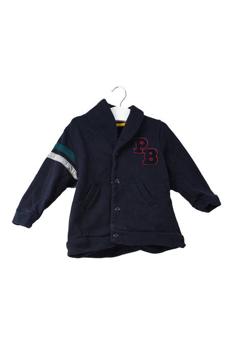 A Navy Cardigans from Petit Bateau in size 6-12M for boy. (Front View)