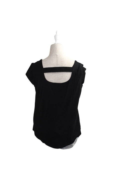 A Black Short Sleeve Tops from Majamas in size M for maternity. (Back View)