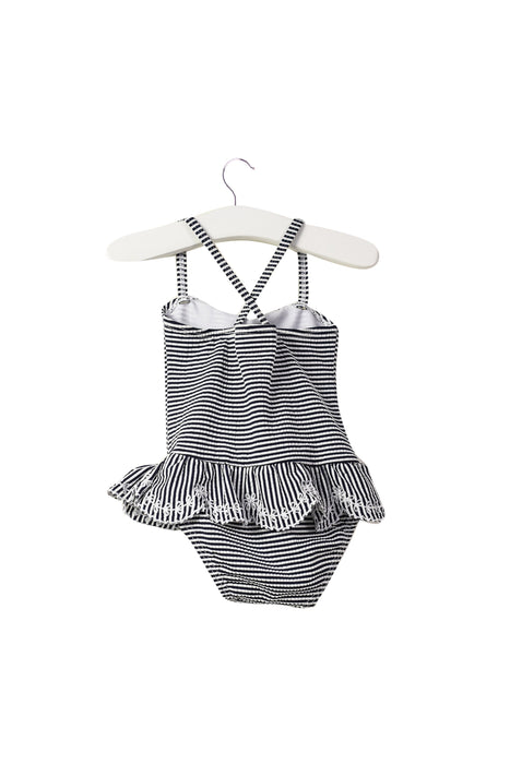 A Navy Swimsuits from Seed in size 3-6M for girl. (Back View)