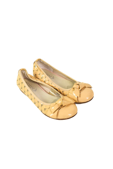 A Beige Flats from Armani in size 7Y for girl. (Front View)