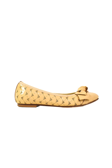 A Beige Flats from Armani in size 7Y for girl. (Back View)