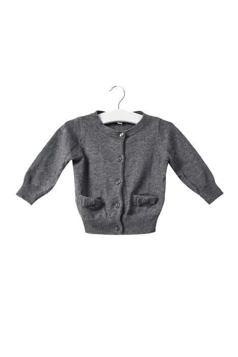A Grey Cardigans from Jacadi in size 3-6M for girl. (Front View)