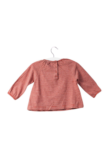 A Red Long Sleeve Tops from Bout'Chou in size 3-6M for girl. (Back View)