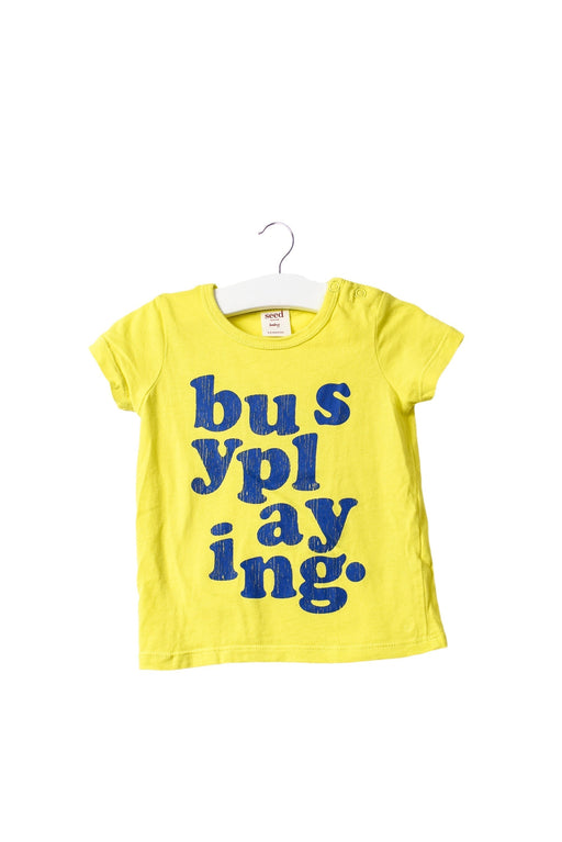 A Yellow Short Sleeve T Shirts from Seed in size 3-6M for boy. (Front View)
