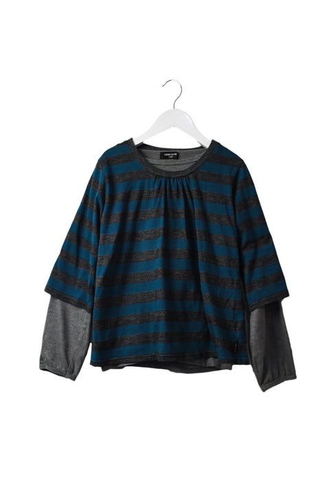 A Blue Long Sleeve Tops from Comme Ca Ism in size 7Y for girl. (Front View)