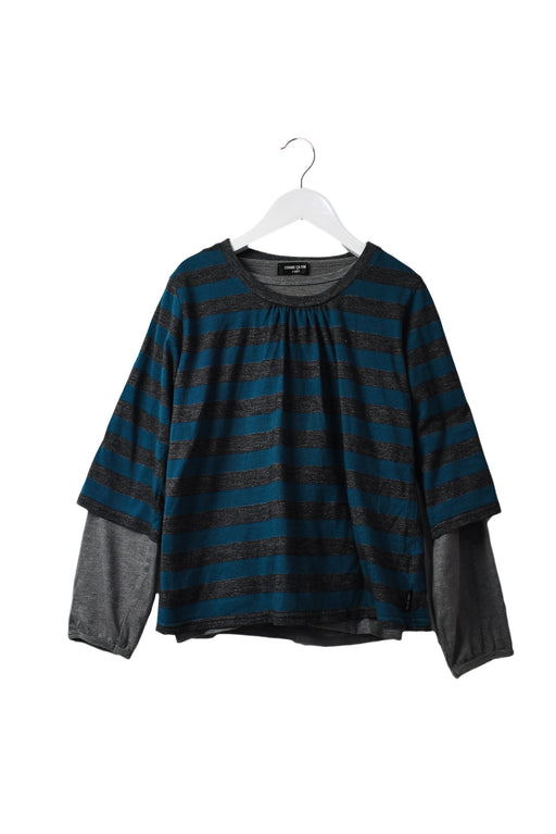 A Blue Long Sleeve Tops from Comme Ca Ism in size 7Y for girl. (Front View)