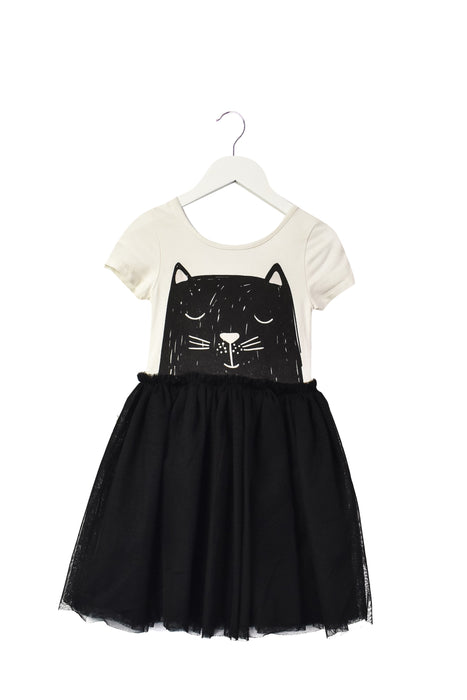 A Black Short Sleeve Dresses from Seed in size 5T for girl. (Front View)