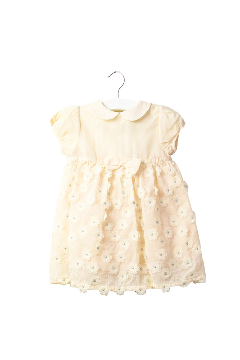 A Beige Short Sleeve Dresses from Chickeeduck in size 12-18M for girl. (Front View)