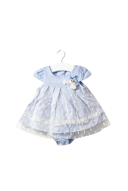 A Blue Short Sleeve Dresses from Nicholas & Bears in size 3-6M for girl. (Front View)