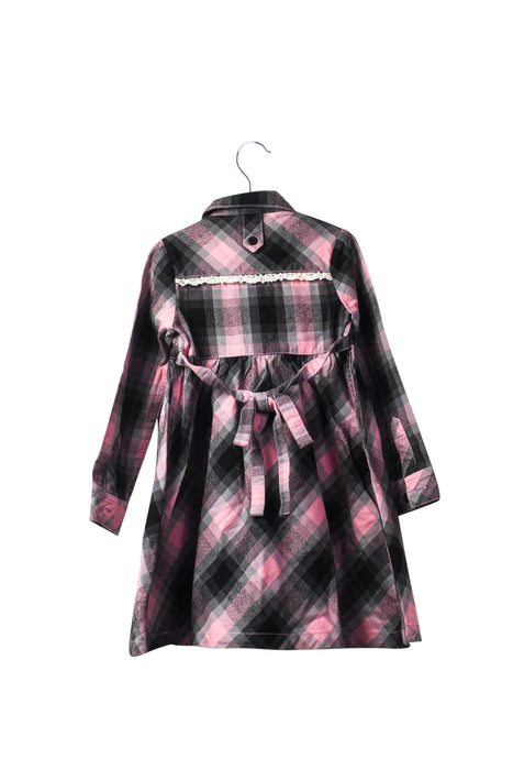 A Pink Long Sleeve Dresses from Chickeeduck in size 2T for girl. (Back View)