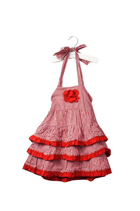 A Red Sleeveless Dresses from Nicholas & Bears in size 12-18M for girl. (Front View)