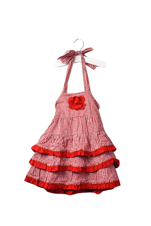 A Red Sleeveless Dresses from Nicholas & Bears in size 12-18M for girl. (Front View)