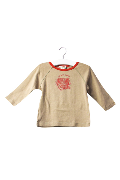 A Brown Long Sleeve Tops from Bonpoint in size 6-12M for neutral. (Front View)
