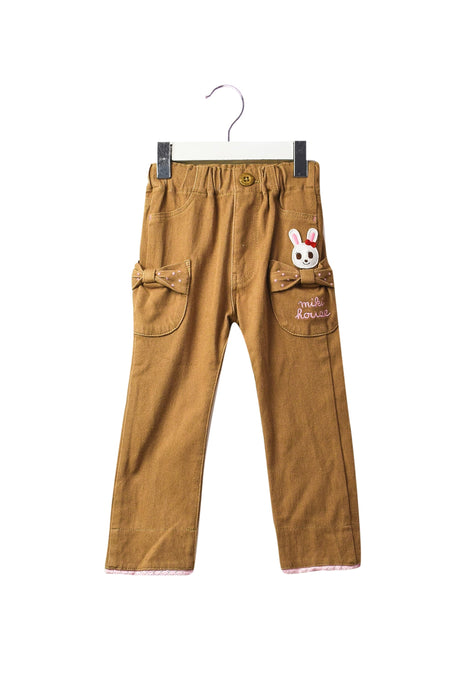 A Brown Casual Pants from Miki House in size 18-24M for girl. (Front View)