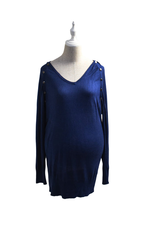 A Navy Sweater Dresses from Seraphine in size S for maternity. (Front View)