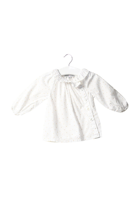 A White Long Sleeve Tops from Rose et Théo in size 3-6M for girl. (Front View)