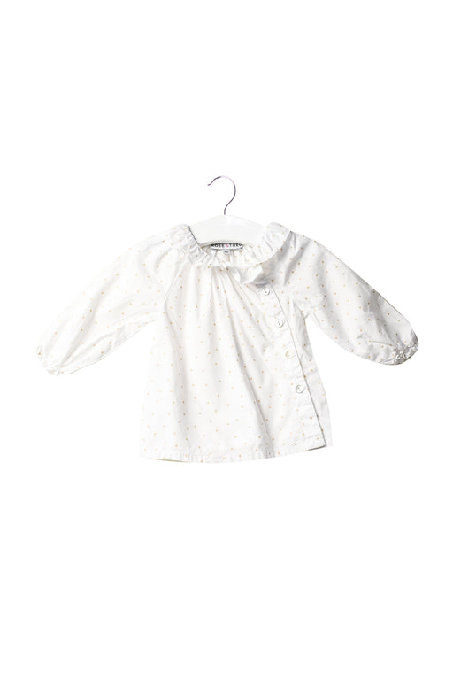 A White Long Sleeve Tops from Rose et Théo in size 3-6M for girl. (Front View)