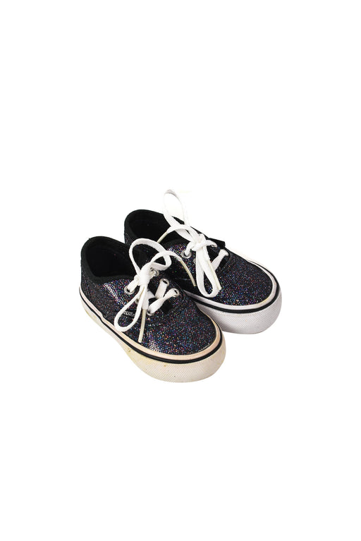 A Black Sneakers from Vans in size 12-18M for girl. (Front View)