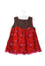 A Red Sleeveless Dresses from La Compagnie des Petits in size 6-12M for girl. (Front View)