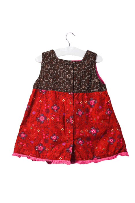 A Red Sleeveless Dresses from La Compagnie des Petits in size 6-12M for girl. (Back View)