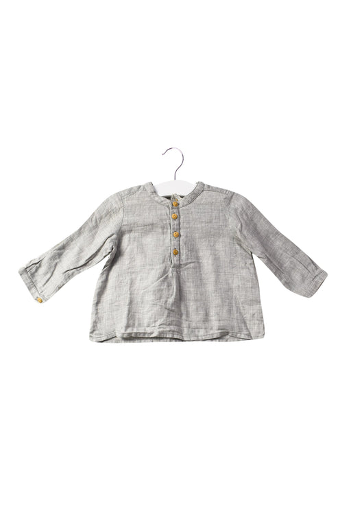 A Grey Long Sleeve Tops from Bonpoint in size 3-6M for girl. (Front View)