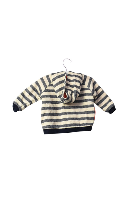 A Navy Zippered Sweatshirts from Egg by Susan Lazar in size 3-6M for boy. (Back View)