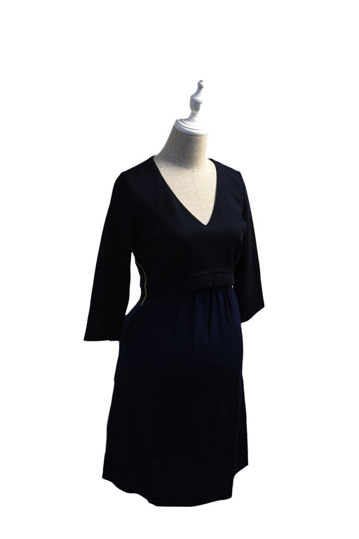 A Black Long Sleeve Dresses from Seraphine in size S for maternity. (Front View)