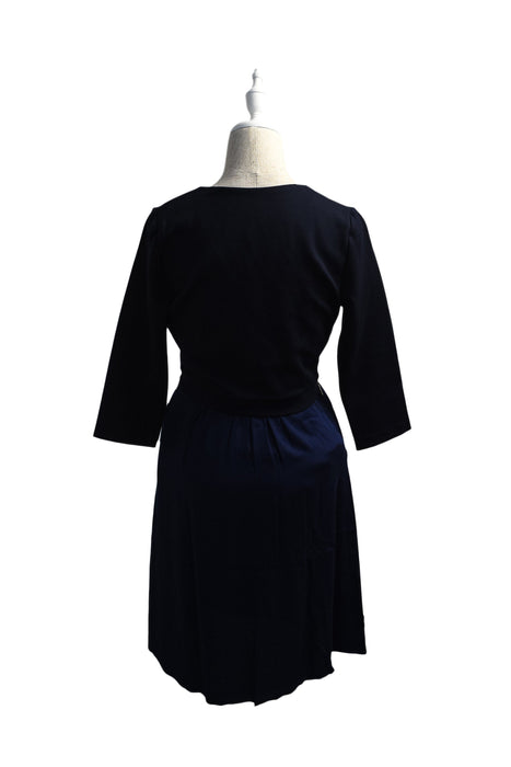 A Black Long Sleeve Dresses from Seraphine in size S for maternity. (Back View)