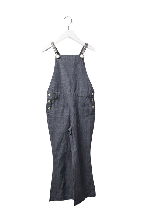 A Navy Long Overalls from Velveteen in size 4T for girl. (Front View)