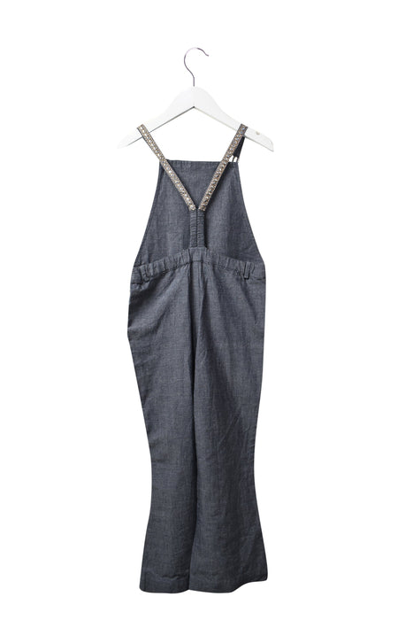 A Navy Long Overalls from Velveteen in size 4T for girl. (Back View)