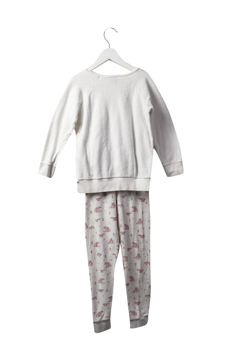 A White Pyjama Sets from Petit Bateau in size 6T for girl. (Back View)