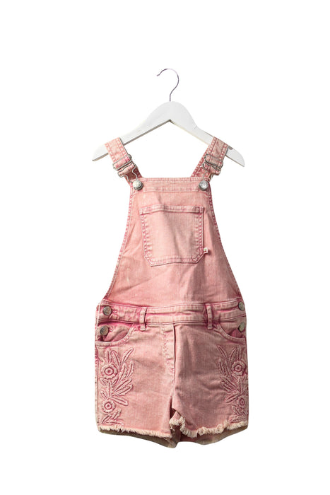 A Pink Overall Shorts from Bonpoint in size 8Y for girl. (Front View)
