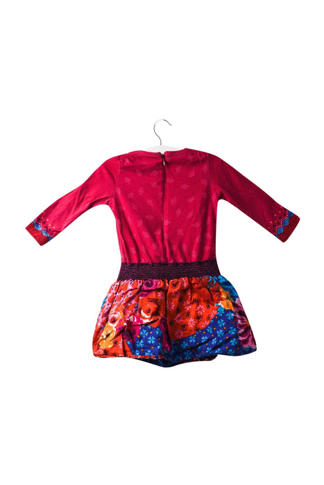 A Blue Long Sleeve Dresses from Catimini in size 6-12M for girl. (Back View)