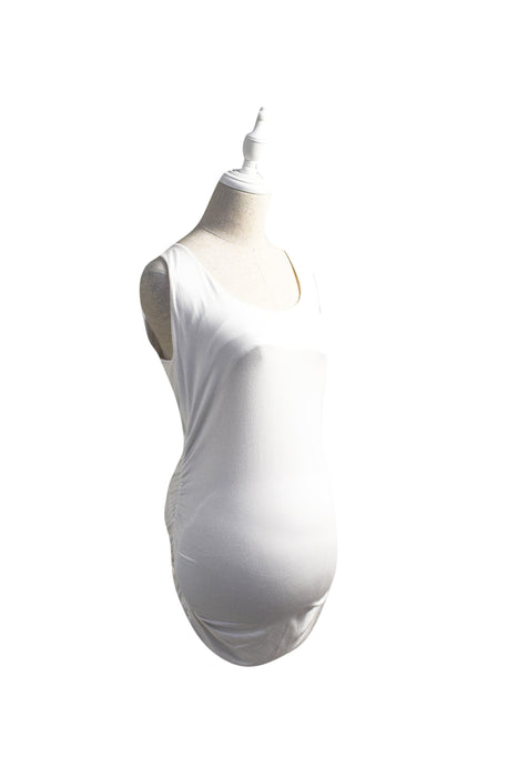 A White Sleeveless Tops from Mayarya in size L for maternity. (Front View)