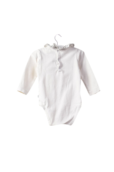 A White Long Sleeve Bodysuits from Jacadi in size 6-12M for girl. (Back View)