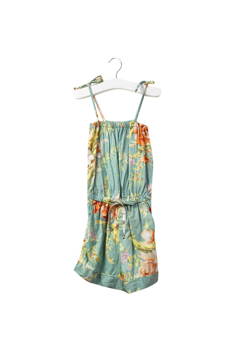 A Green Rompers from Zimmermann in size 6-12M for girl. (Front View)