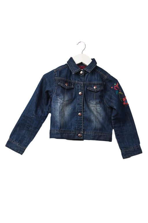A Blue Lightweight Jackets from La Compagnie des Petits in size 4T for girl. (Front View)