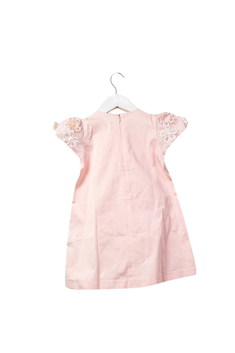 A Pink Short Sleeve Dresses from Il Gufo in size 2T for girl. (Back View)